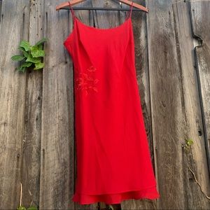 Vintage red dress with scarf size small